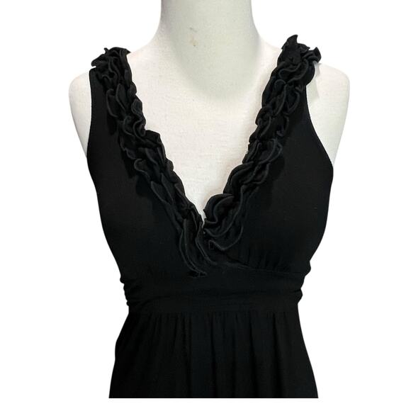 Soprano Y2K Babydoll Dress M Black Ruffle Neck Fit Flare Stretch Whimsygoth USA - Picture 3 of 15
